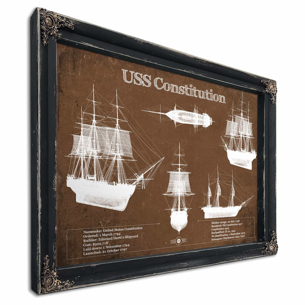 USS Constitution Blueprint Original Military Wall Art