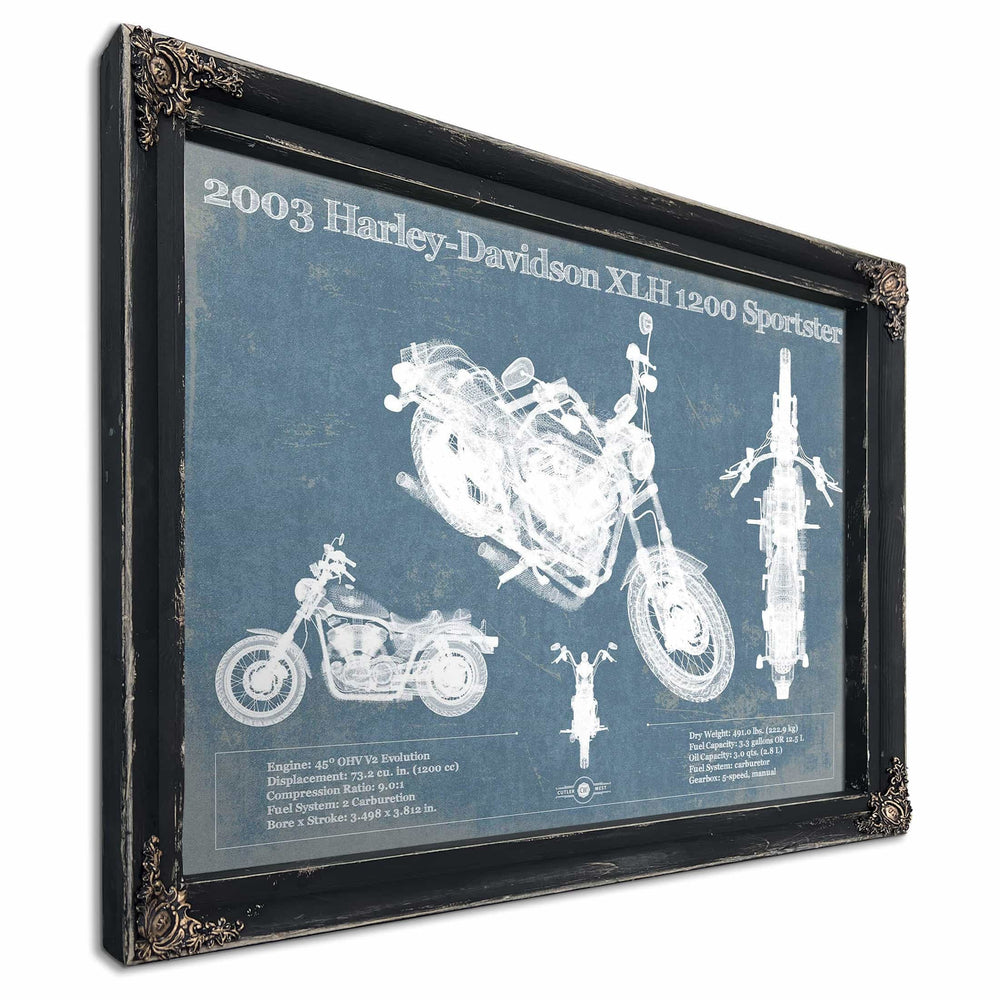 2003 Harley-Davidson XLH 1200 Sportster Blueprint Motorcycle Patent Print