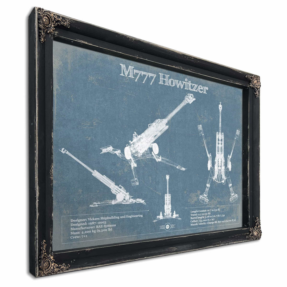 M777 155mm Howitzer Blueprint Vintage Military Print