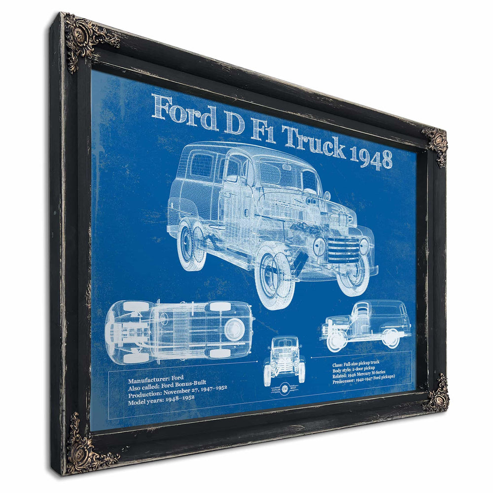 Ford D F1 1948 Truck Vintage Blueprint Auto Print