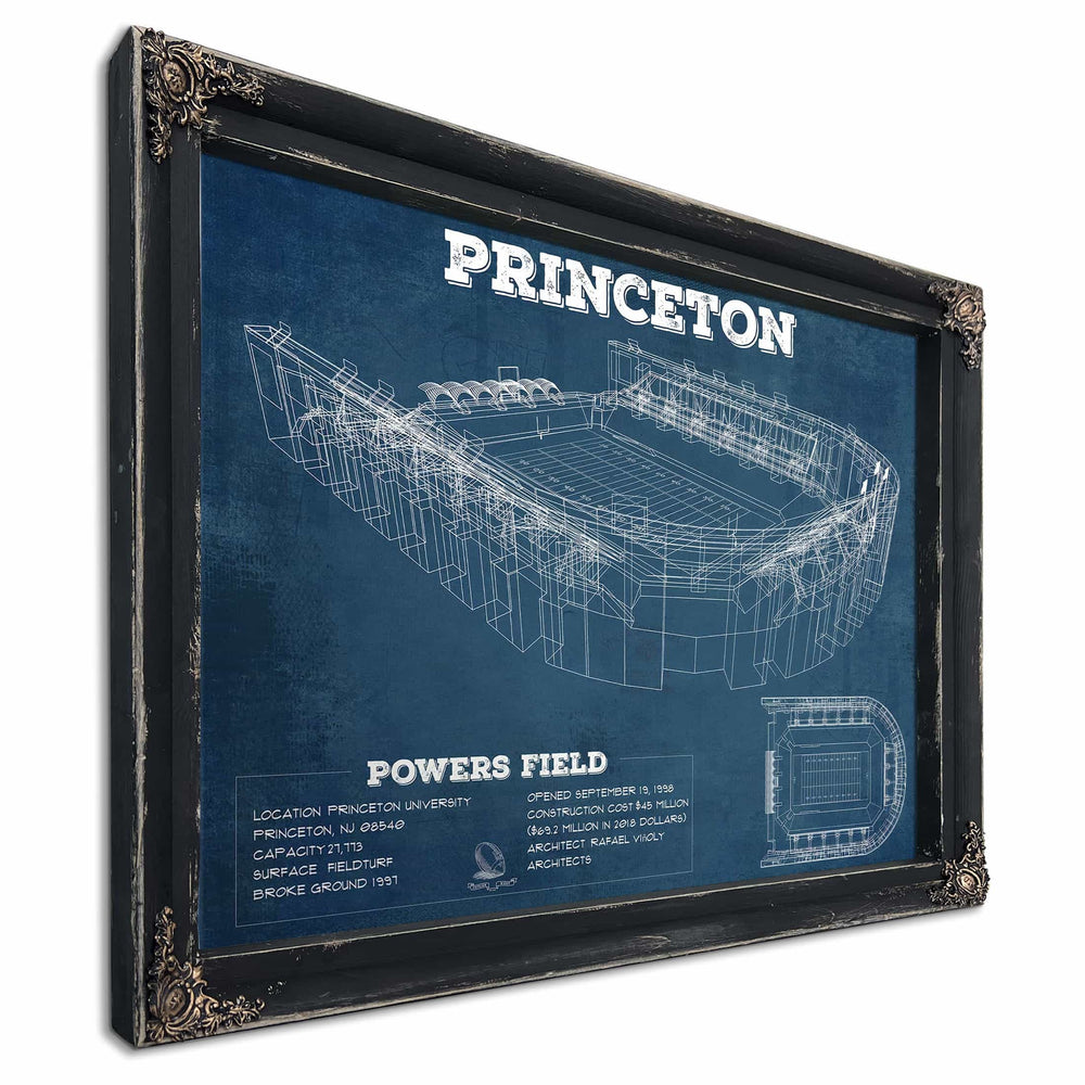 Princeton Tigers Football Art - Vintage Powers Field Blueprint Wall Art