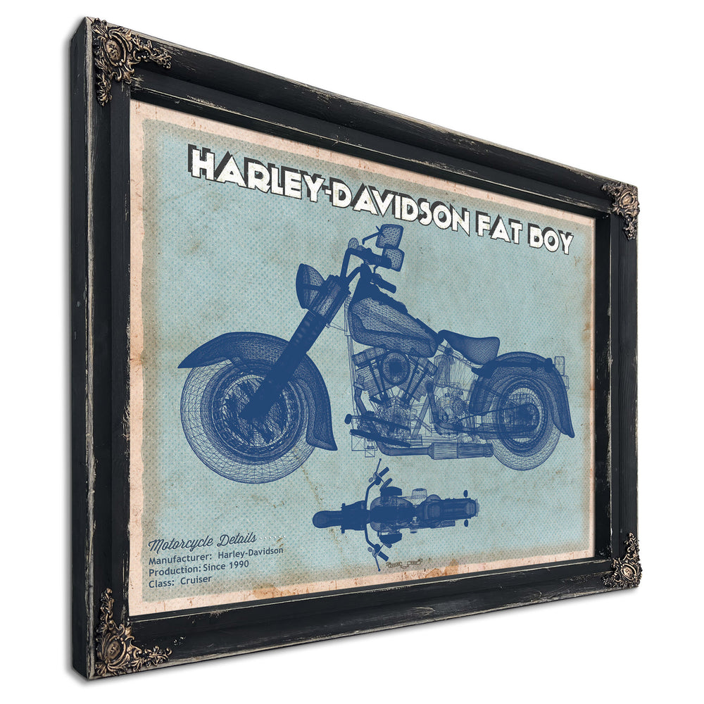 Harley-Davidson Fat Boy Blueprint Motorcycle Patent Print