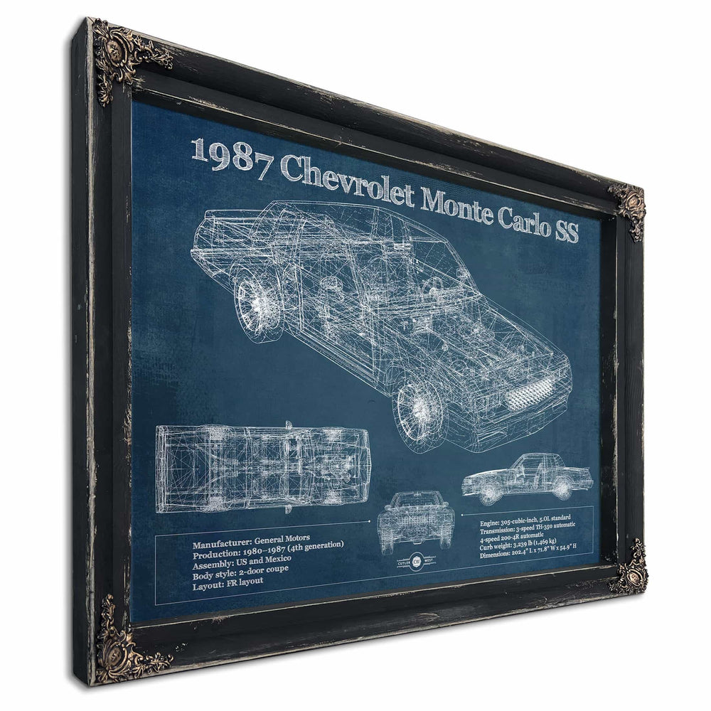 1987 Monte Carlo SS Vintage Blueprint Auto Print