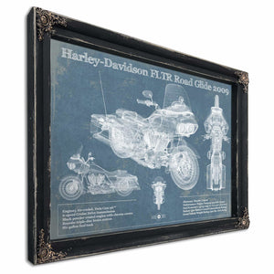 Harley-Davidson FLTR Road Glide 2009 Blueprint Motorcycle Patent Print
