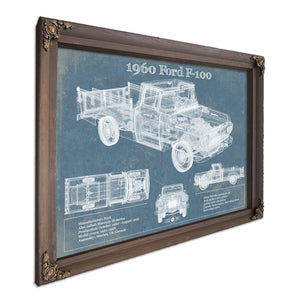 1960 Ford F-100 Blueprint Vintage Auto Print