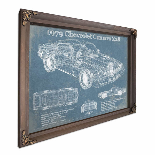 1979 Chevrolet Camaro Z28 Blueprint Vintage Auto Patent Print