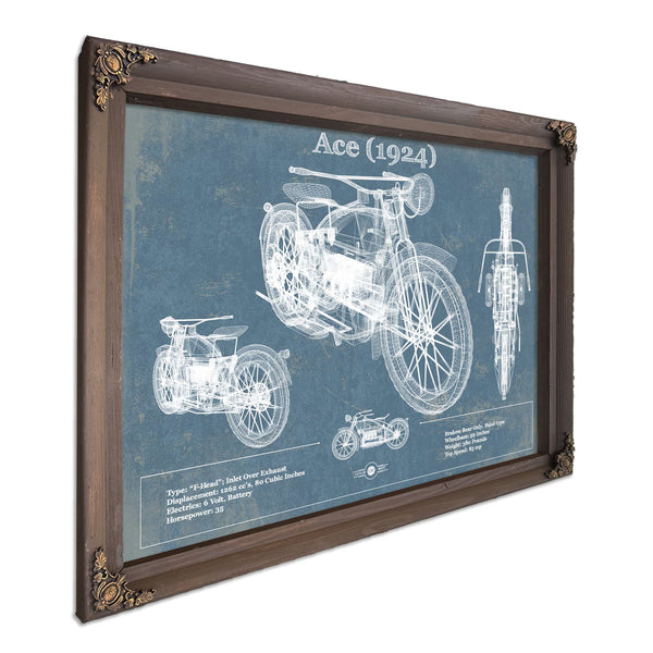 Ace (1924) Blueprint Motorcycle Patent Print