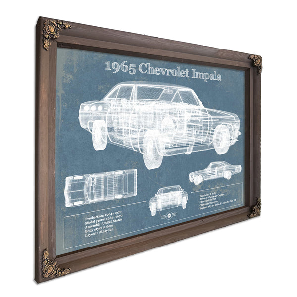1965 Chevrolet Impala Blueprint Vintage Auto Print