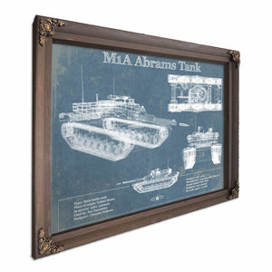 M1A Abrams Tank Vintage Blueprint Print