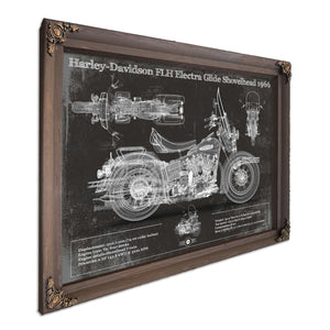 Harley-Davidson FLH Electra Glide Shovelhead 1966 Motorcycle Patent Print