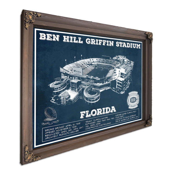 Ben Hill Griffin Stadium Art - University of Florida Gators Vintage Stadium Art Print