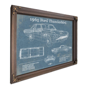 1965 Ford Thunderbird Blueprint Vintage Auto Print