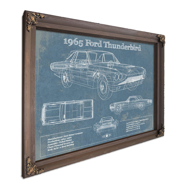 1965 Ford Thunderbird Blueprint Vintage Auto Print