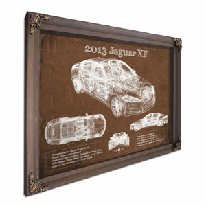 2013 Jaguar XF Blueprint Vintage Auto Print