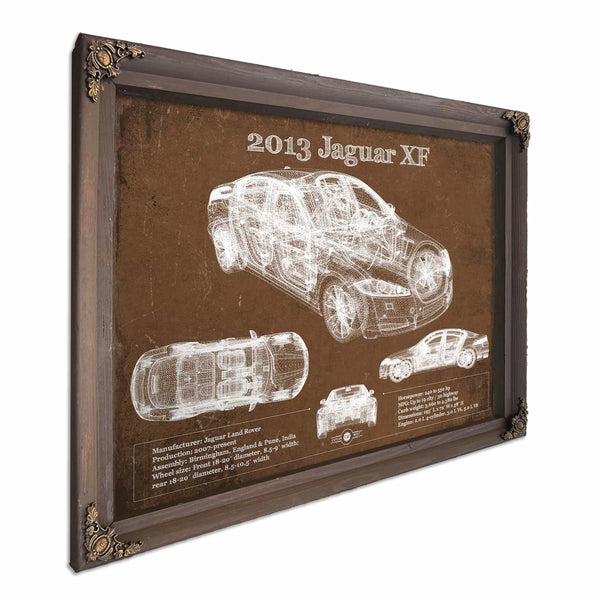 2013 Jaguar XF Blueprint Vintage Auto Print