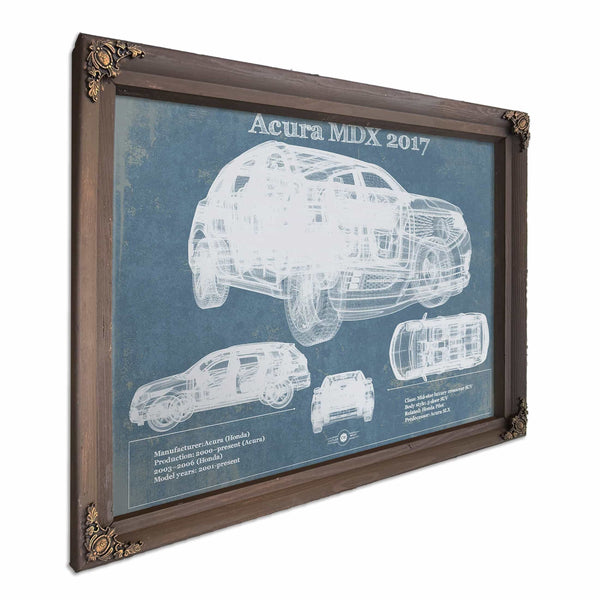 Acura MDX 2017 Vintage Blueprint Auto Print