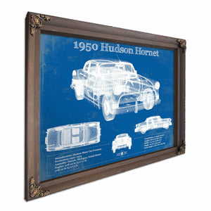 1950 Hudson Hornet Vintage Blueprint Auto Print
