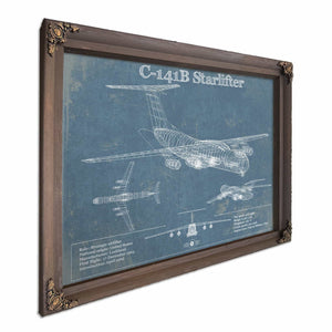 C-141B Starlifter Vintage Aviation Blueprint Military Print