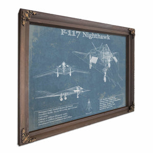 F-117 Nighthawk Military Aircraft Patent - Blueprint Military Wall Art