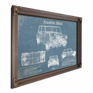 Austin Mini Blueprint Vintage Auto Print