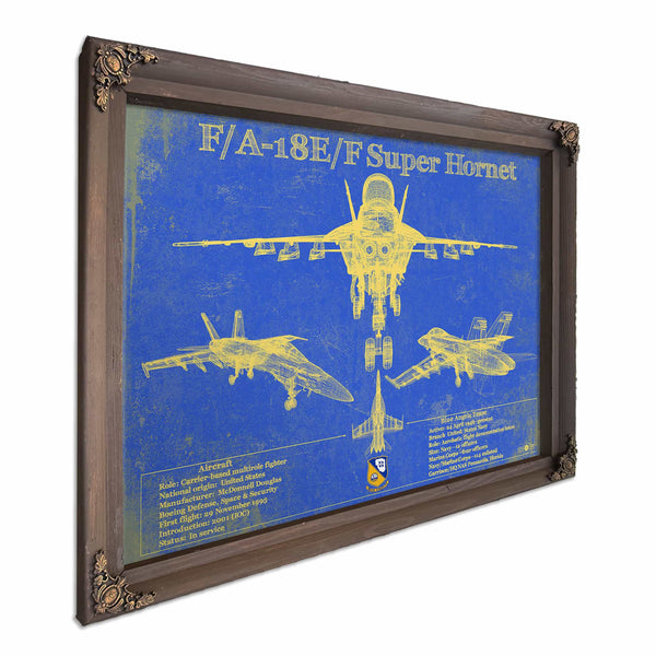 F/A-18F Super Hornet Patent Blueprint Original Military Wall Art