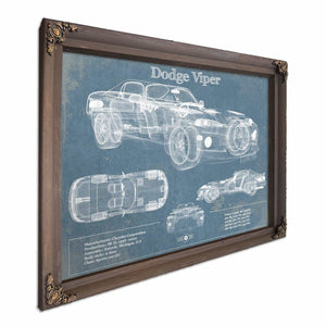 Dodge Viper 1 Vintage Blueprint Auto Print