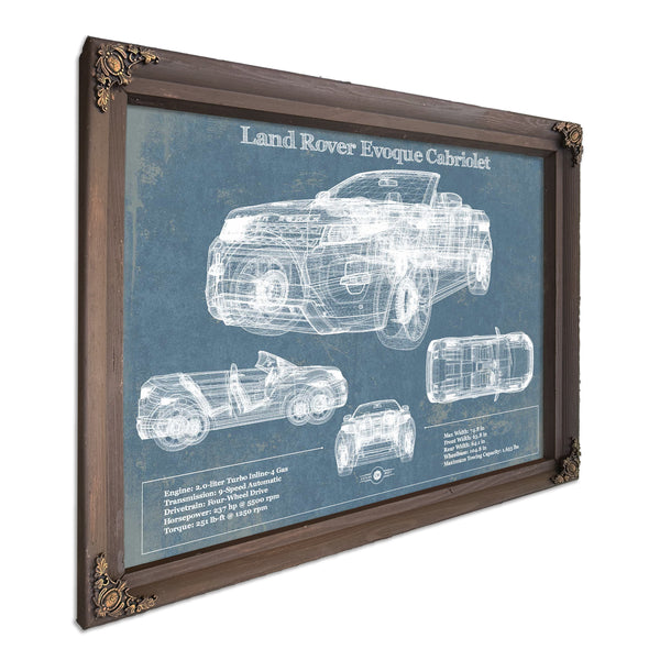 Land Rover Evoque Cabriolet Blueprint Vintage Auto Print