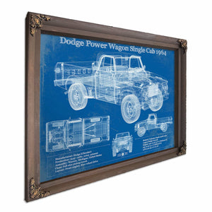 Dodge Power Wagon Single Cab 1964 Vintage Blueprint Auto Print