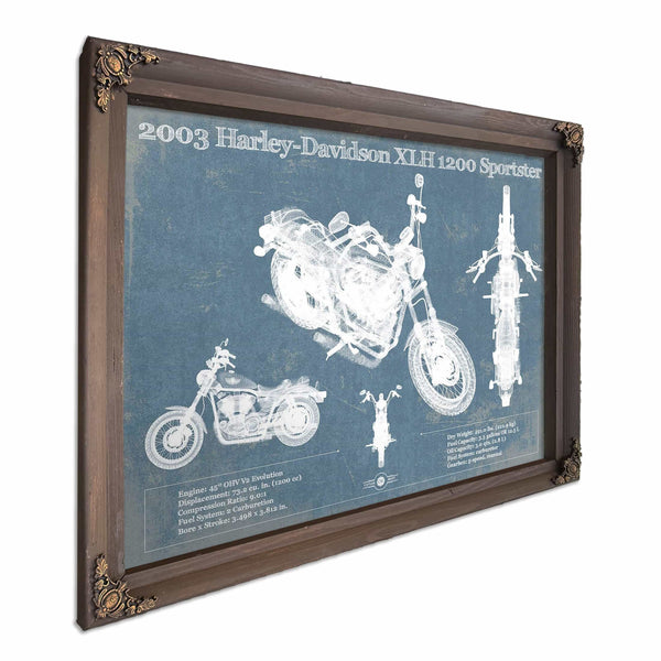 2003 Harley-Davidson XLH 1200 Sportster Blueprint Motorcycle Patent Print