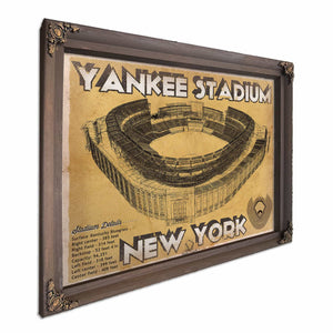 NY Yankees - Yankee Stadium Blueprint Vintage Baseball Print