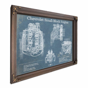 Chevrolet Small-Block Engine Vintage Blueprint Auto Engine Patent Print