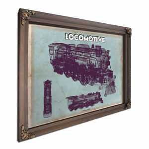 Locomotive Vintage Train Print