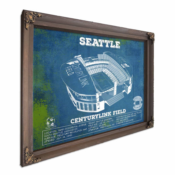 Seattle Sounders F.C. - Vintage Century Link Field MLS Soccer Print