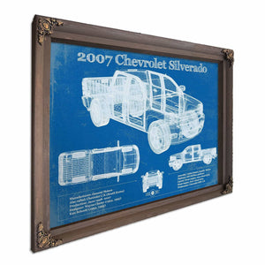 2007 Chevrolet Silverado 1500 Vintage Blueprint Auto Print