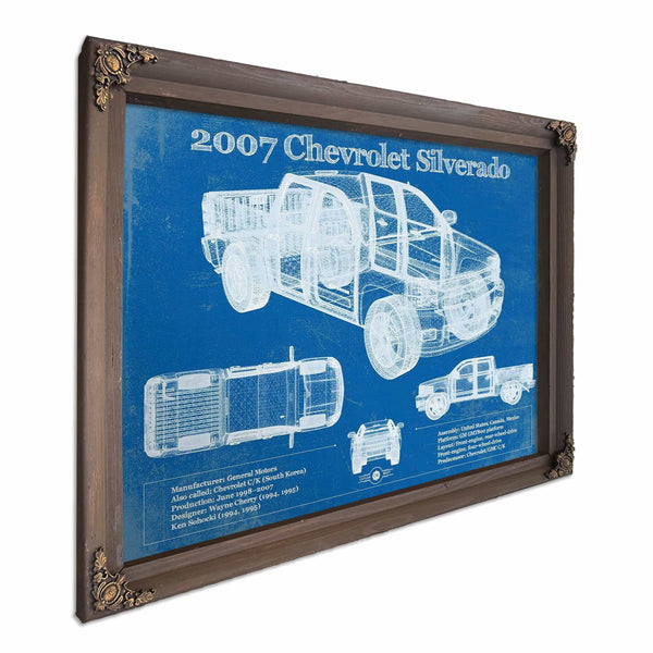 2007 Chevrolet Silverado 1500 Vintage Blueprint Auto Print