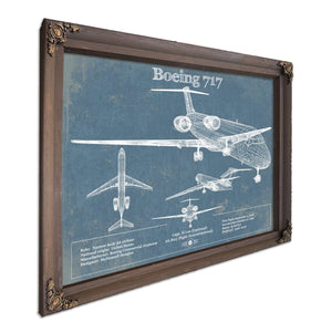 Boeing 717 Vintage Aviation Blueprint Print - Custom Pilot Name Can Be Added