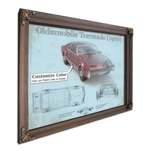 Oldsmobile Toronado (1966) Car Original Blueprint Art