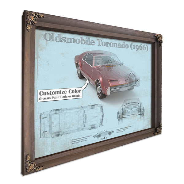 Oldsmobile Toronado (1966) Car Original Blueprint Art