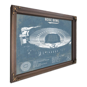 UCLA Bruins Art - Rose Bowl Vintage Stadium Blueprint Art Print