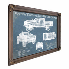 Toyota Tacoma Double Cab (2019) Vintage Blueprint Auto Print
