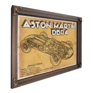 Aston Martin DB9 Blueprint Vintage Auto Print