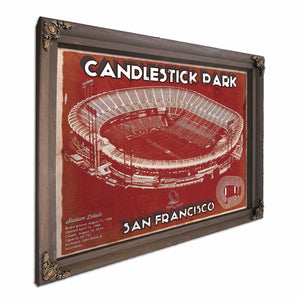 San Francisco 49ers - Vintage Candlestick Park Football Print