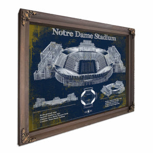 Notre Dame Stadium 2021 Version Team Color Vintage Art Print