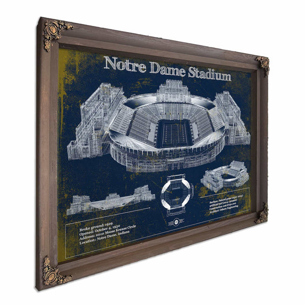 Notre Dame Stadium 2021 Version Team Color Vintage Art Print