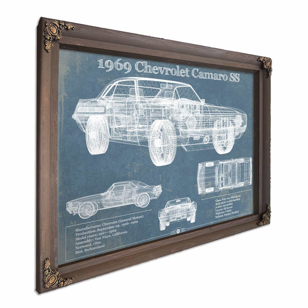 1969 Chevrolet Camaro SS Original Vintage Car Print