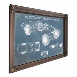 1957 Chevrolet Corvette C1 Vintage Blueprint Auto Print