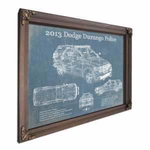 2013 Dodge Durango Police Blueprint Vintage Auto Print