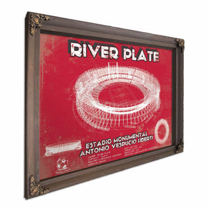 River Plate Estadio Monumental Antonio Vespucio Liberti Team Color Blueprint Soccer Print