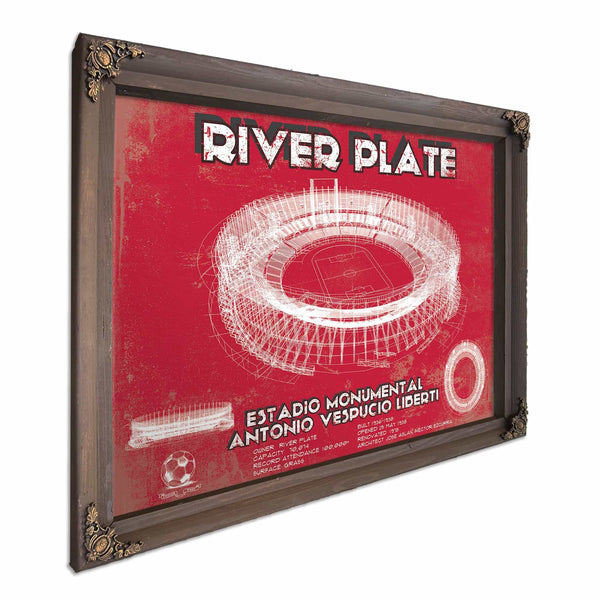River Plate Estadio Monumental Antonio Vespucio Liberti Team Color Blueprint Soccer Print