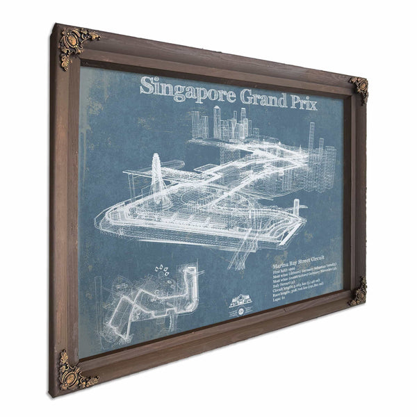 Singapore Grand Prix Blueprint Race Track Print